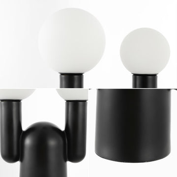 Leif 19" 2-Light Modern Mid-Century Resin/Iron/Frosted Glass Nordic Cactus LED Table Lamp - JONATHAN Y